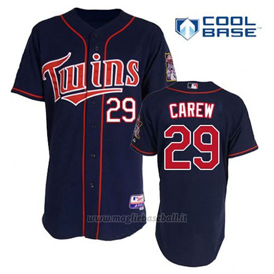 Maglia Baseball Uomo Minnesota Twins Rod Carew 29 Blu Blu Alterner 1ªCool Base
